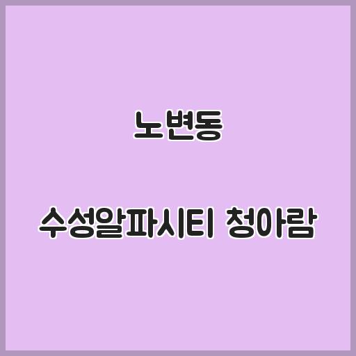 노변동 수성알파시티 청아람 아파트 지역 생활, 시세 개요